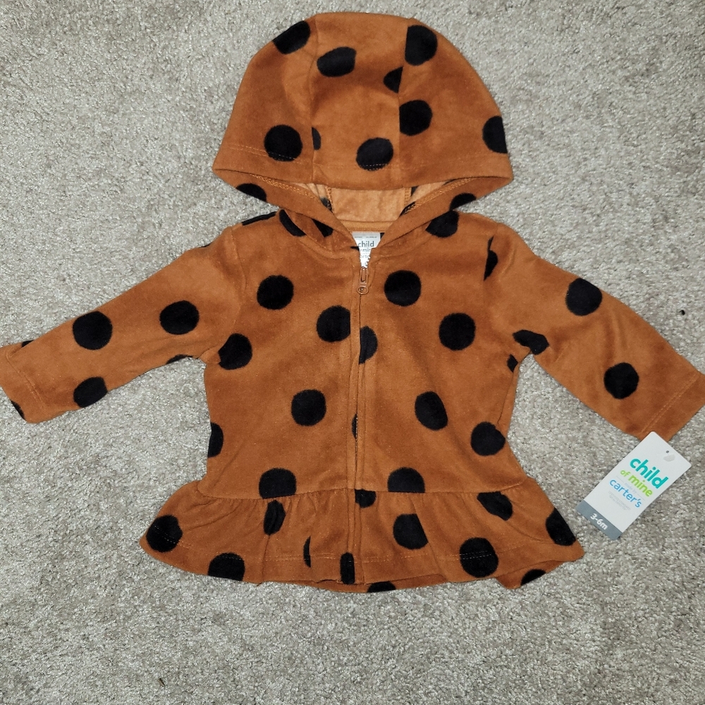 Child of mine by carters girls zipper jacket 3-6 months